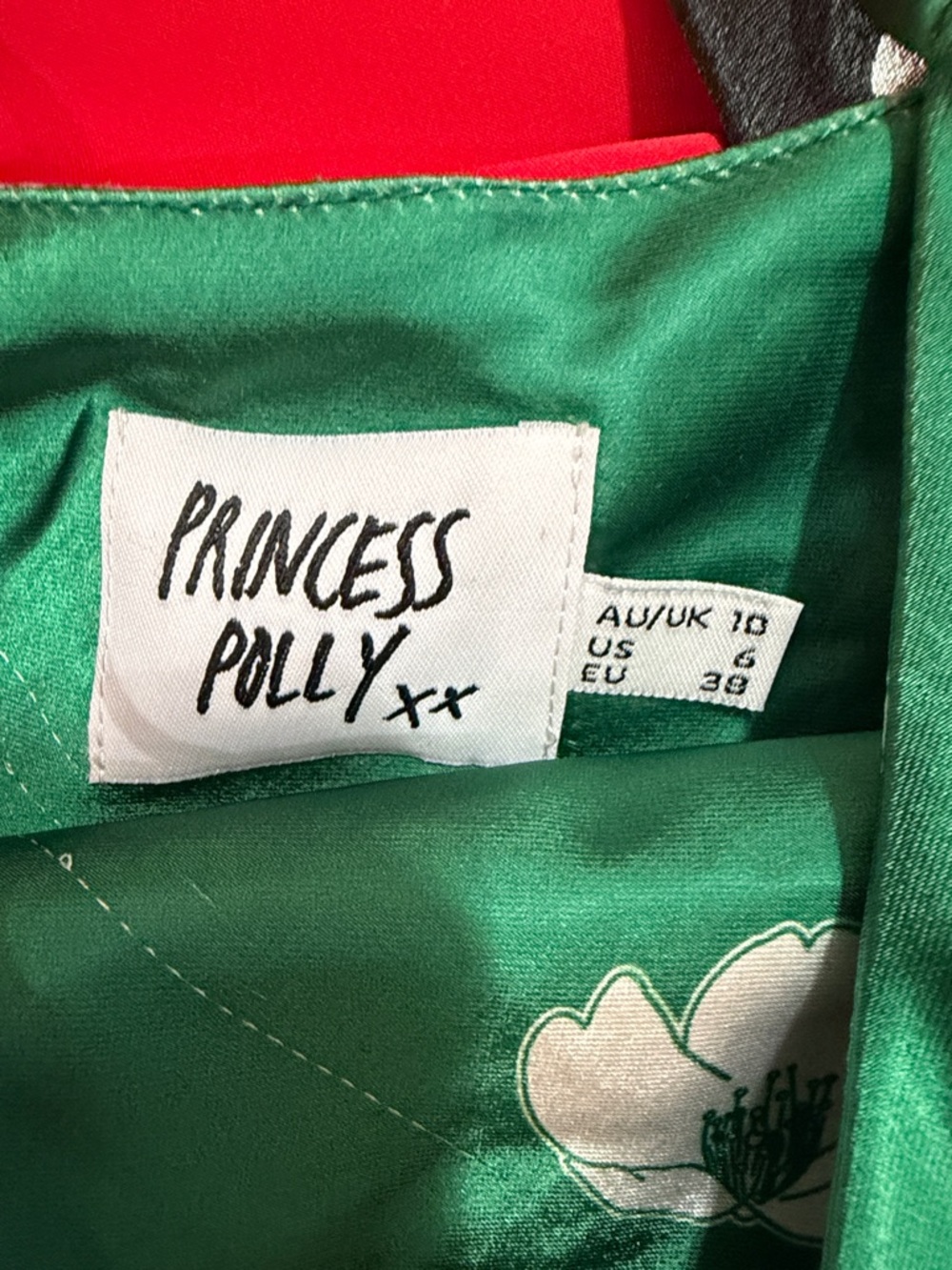 Princess Polly Emerald Floral Satin Slip Mini Dress - Picture 4 of 4